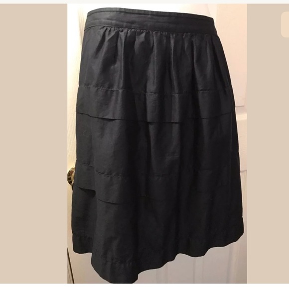 J. CREW Navy Blue Tiered Mini Skirt Pleated Career Workwear Classic Nautical - Picture 2 of 6